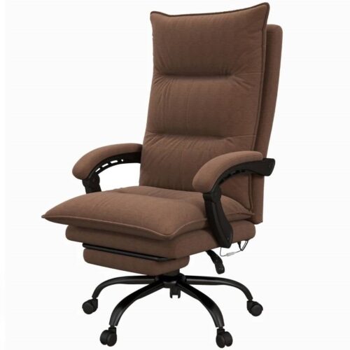 Double Padded Executive Massage Heated Office Chair Brown