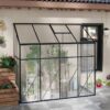 8.3 ft x 4.1 ft Outdoor Polycarbonate Lean-to Greenhouse with Black Metal Frame