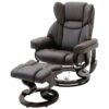 Adjustable Brown Faux Leather Remote Massage Recliner Chair w/ Ottoman