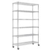 Heavy Duty 6-Shelf Metal Storage Rack Shelving Unit with Casters