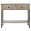 Console Accent Table Traditional Style Sofa Table in Distressed Cream