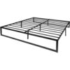 King Size 14 Inch Black Metal Steel Slat Platform Bed