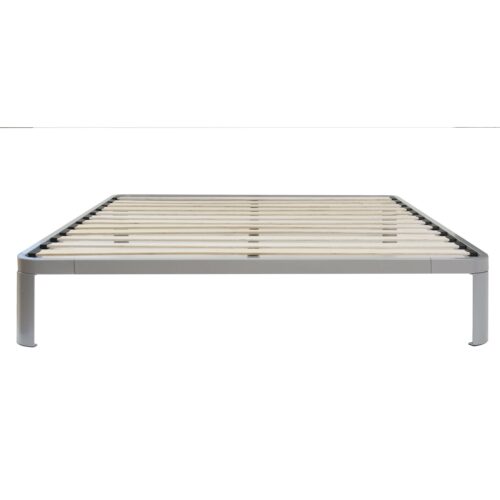 Full size Luna Metal Platform Bed Frame with Wooden Slats