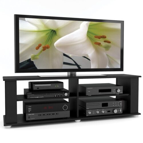 Modern Black TV Stand – Fits up to 68-inch TV