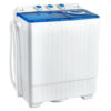 26lbs Portable Semi-Automatic Twin Tub Washing Machine with Drain Pump-Blue