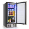 Compact Refrigerator with Adjustable Thermostat and Stainless Steel Door-Silver