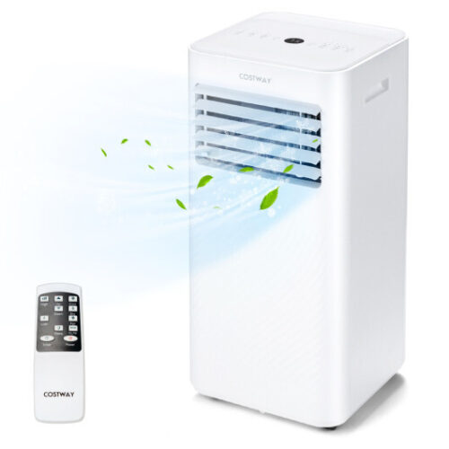 4-in-1 8000 BTU Air Conditioner with Cool Fan Dehumidifier and Sleep Mode-White