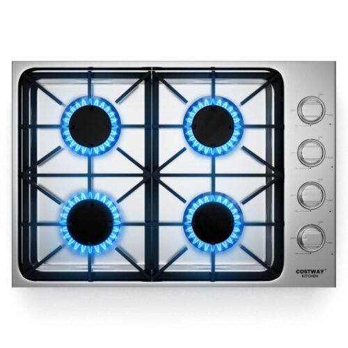 30/36 Inch Gas Cooktop with 4/6 Powerful Burners and ABS Knobs-30 inches