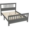 Grey Pine Wood Slatted Platform Headboard Footboard Full Size Bed