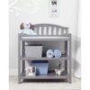 SF Home Baby Toddler Changing Table in Grey Wood Finish with Changing Pad