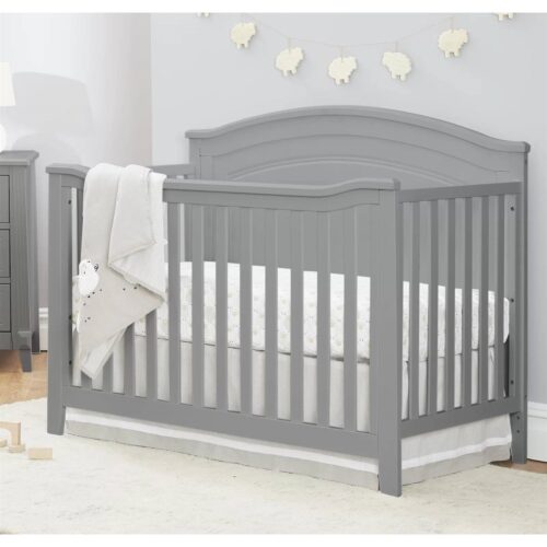 SF Home Solid Wood Convertible Crib in Grey – Toddler Bed Sold Separately