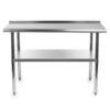 Heavy Duty 48 x 24 inch Stainless Steel Kitchen Prep Work Table with Backsplash