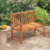 Solid Wood 4-Ft. Outdoor Patio Garden Bench – 800 lbs. Weight Capacity