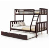 3-in-1 Twin Over Full Bunk Bed with Trundle and Ladder-White