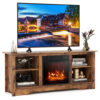 58 Inches TV Stand  for Flat Screen TVs Up to 65 Inches with 18 Inches Electric Fireplace Heater