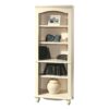 Elegant Display Shelf Bookcase with 5 Shelves in Antique White Wood Finish