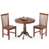 3 Pieces Wooden Dining Table and Chair Set for Cafe Kitchen Living Room