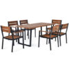 Patented 7 Pieces Patented Outdoor Patio Dining Table Set with Hole