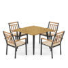 5 Pieces Patio Dining Set with Cushions and 1.9 inches Umbrella Hole