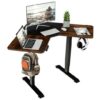 L-shaped Electric Standing Desk with 4 Memory Positions and LCD Display-Black