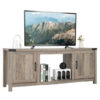 Electric Fireplace TV Stand with Storage Cabinets for TVs up to 70 Inch-Natural