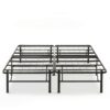 King size Folding Sturdy Metal Platform Bed Frame with Storage Space