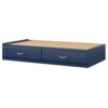 Twin Size Blue Platform Bed with 2 Storage Drawers Rope Handles