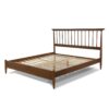 King Size Hardwood Mid Century Platform Bed Frame with Headboard in Walnut