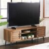 Modern Rustic Wood Finish TV Stand with Mid-Century Legs – for TV up to 65-inch