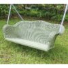 Resin Wicker Porch Swing with 4-ft Hanging Chain in Moss