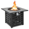 Square Propane Fire Pit Table with Lava Rocks and Rain Cover