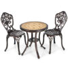 3-Piece All-Weather Cast Aluminum Patio Bistro Set-Copper