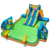 Kids Inflatable Water Slide with 2 Long Slides and 2 Soccer Gates Without Blower