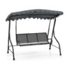 3-Seat Outdoor Porch Canopy Swing with Adjustable Shading-Gray