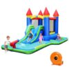 Inflatable Bounce House Castle Water Slide with Climbing Wall and 580W Blower