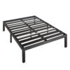 Queen size Metal Platform Bed Frame with 3.86 inch Wide Heavy Duty Steel Slats