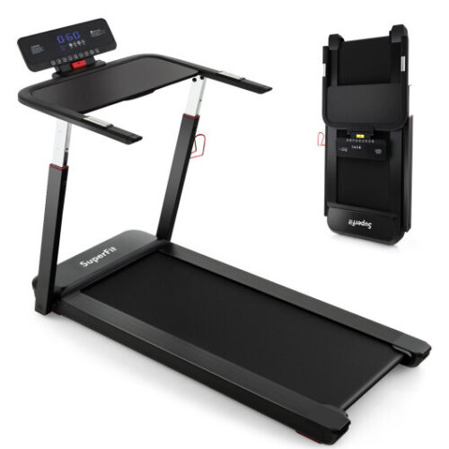 3HP Folding Treadmill with Adjustable Height and APP Control-Silver