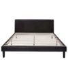 Full size Modern Platform Bed with Espresso Faux Leather Headboard