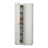 White Wardrobe Storage Cabinet with 4 Shelves and Panel Doors