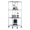 Heavy Duty 4-Tier Corner Storage Rack Shelving Unit with Casters