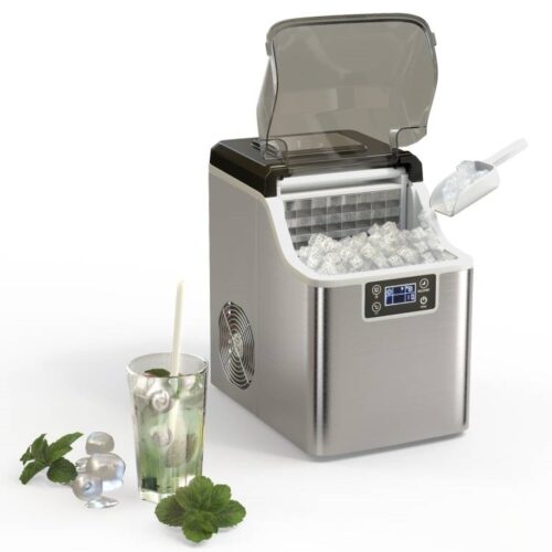 Countertop Home Electric Ice Machine with Scoop – Water Bottle Not Included