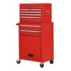 Rolling Cabinet Storage Chest Box Garage Toolbox Organizer-Red