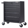 5-Drawer Tool Storage Cabinet with Hanging Holes and Central Keyed Locking System-Black