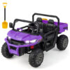 12V Kids Ride On Truck Car with Remote Control and 2 Seaters-Purple