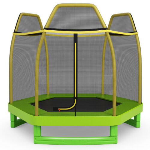 7 Feet Kids Recreational Bounce Jumper Trampoline-Green