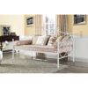 Twin White Metal Daybed with Scrolling Final Detailing – 400 lb Weight Limit