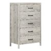 Modern Washed Pine 5 Drawer Storage Chest