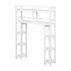 White Solid Wood Over-the-Toilet Bathroom Storage Shelving Unit