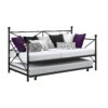 Twin size Contemporary Daybed and Trundle Set in Black Metal Finish