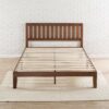 Queen size Mission Style Solid Wood Platform Bed Frame with Headboard in Espresso Finish